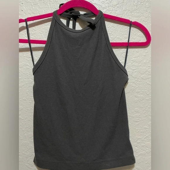 American Eagle Ribbed Gray Halter Top - Picture 5 of 8